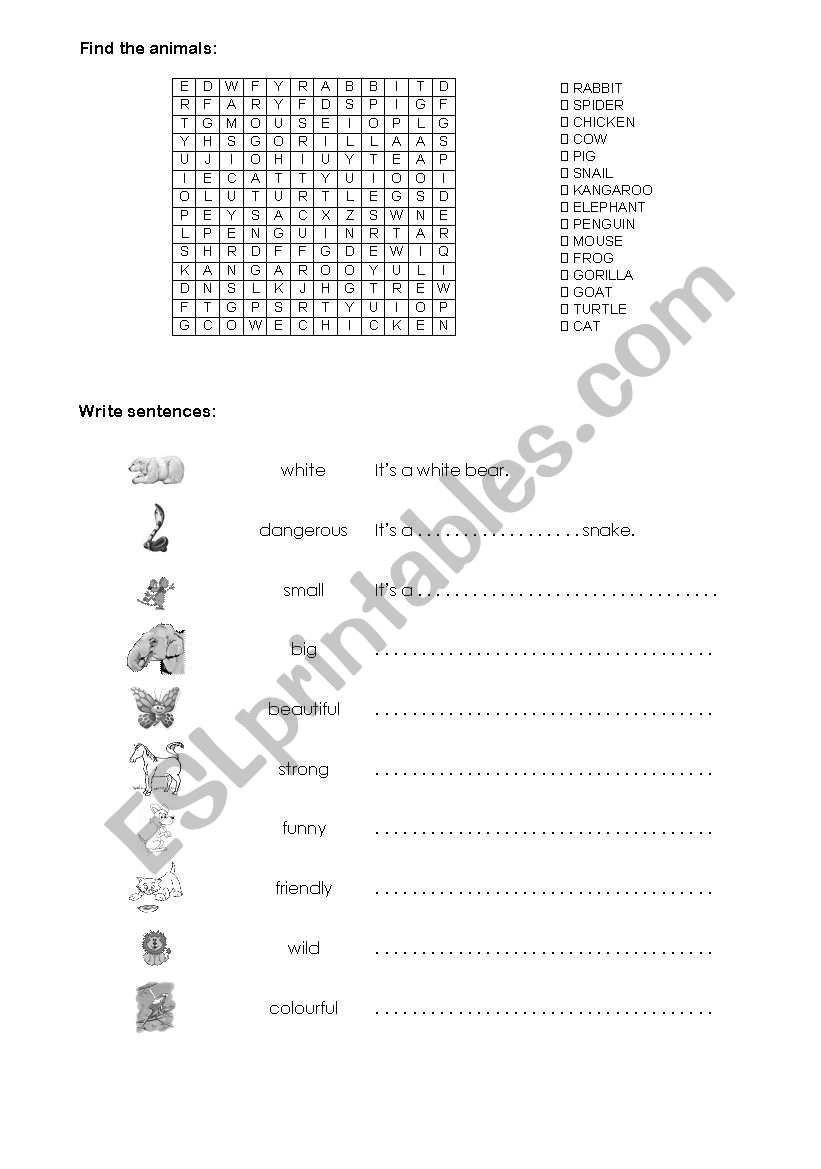 Animals_2 worksheet