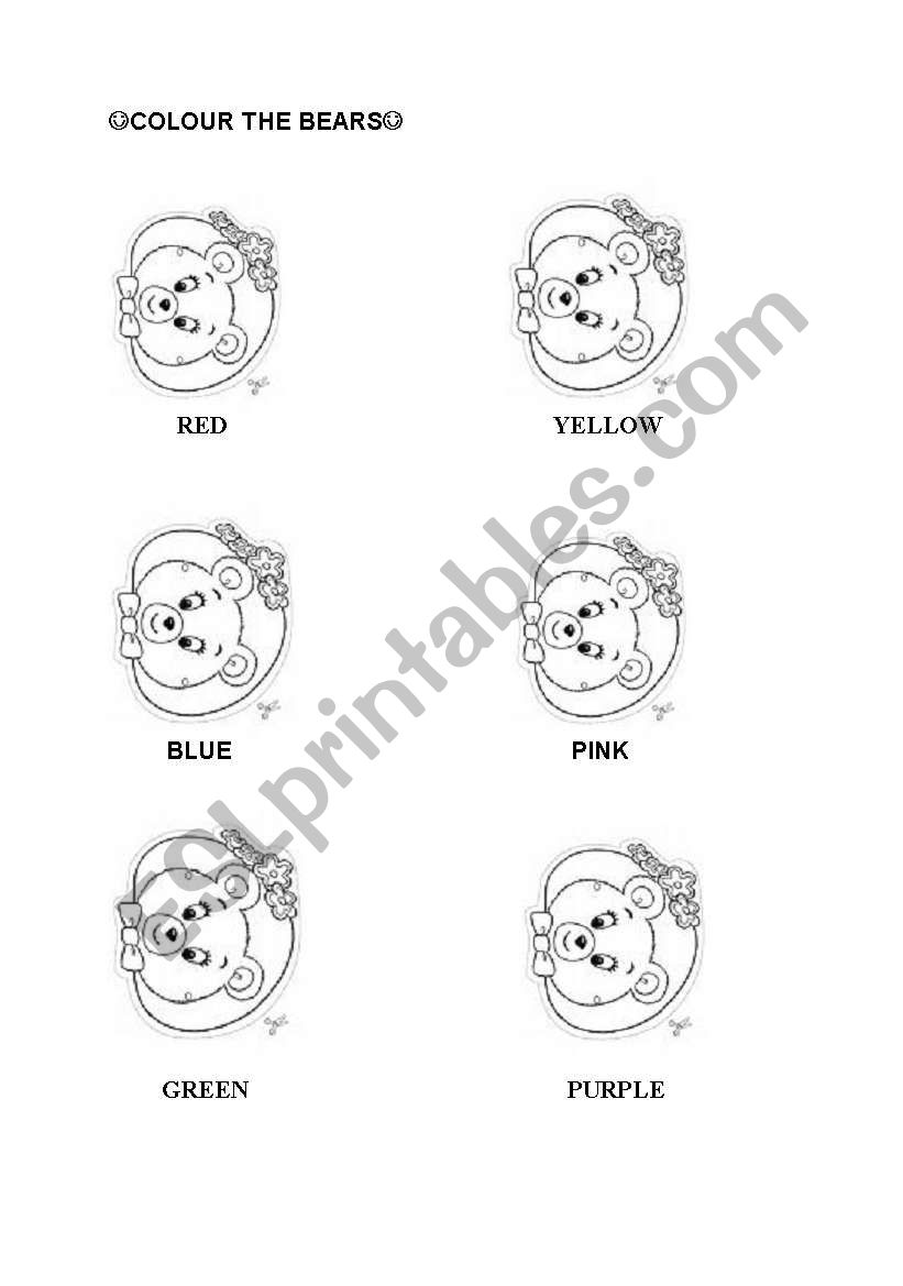 COLOURS worksheet