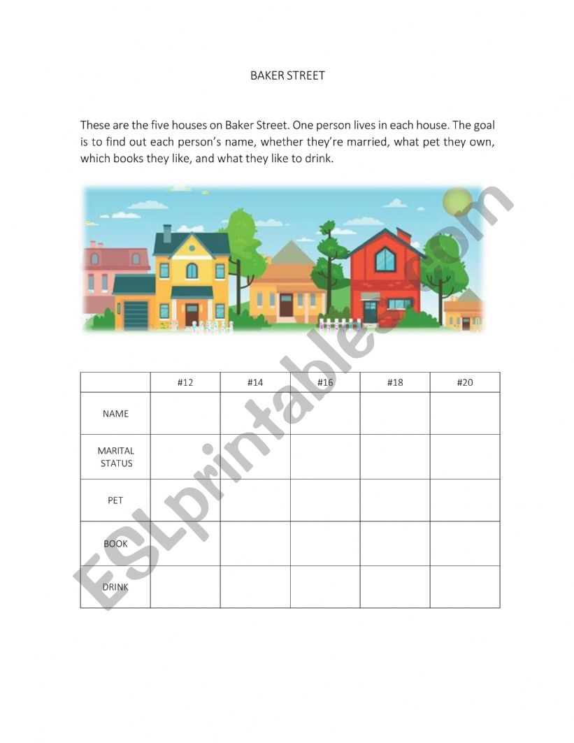 Logic game worksheet