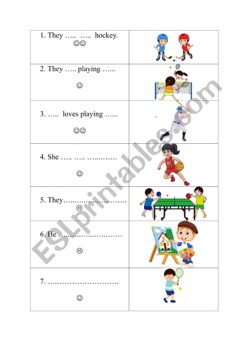 Like/love/don�t like worksheet