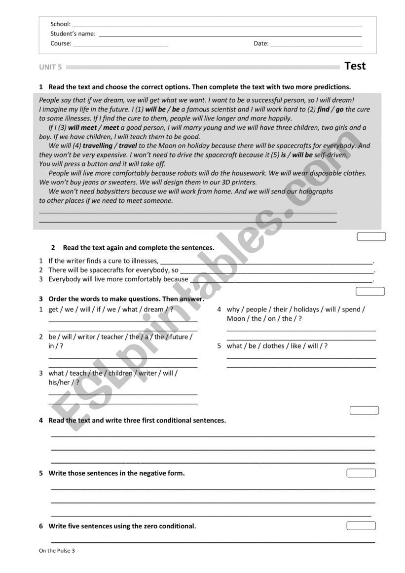 Conditional worksheet