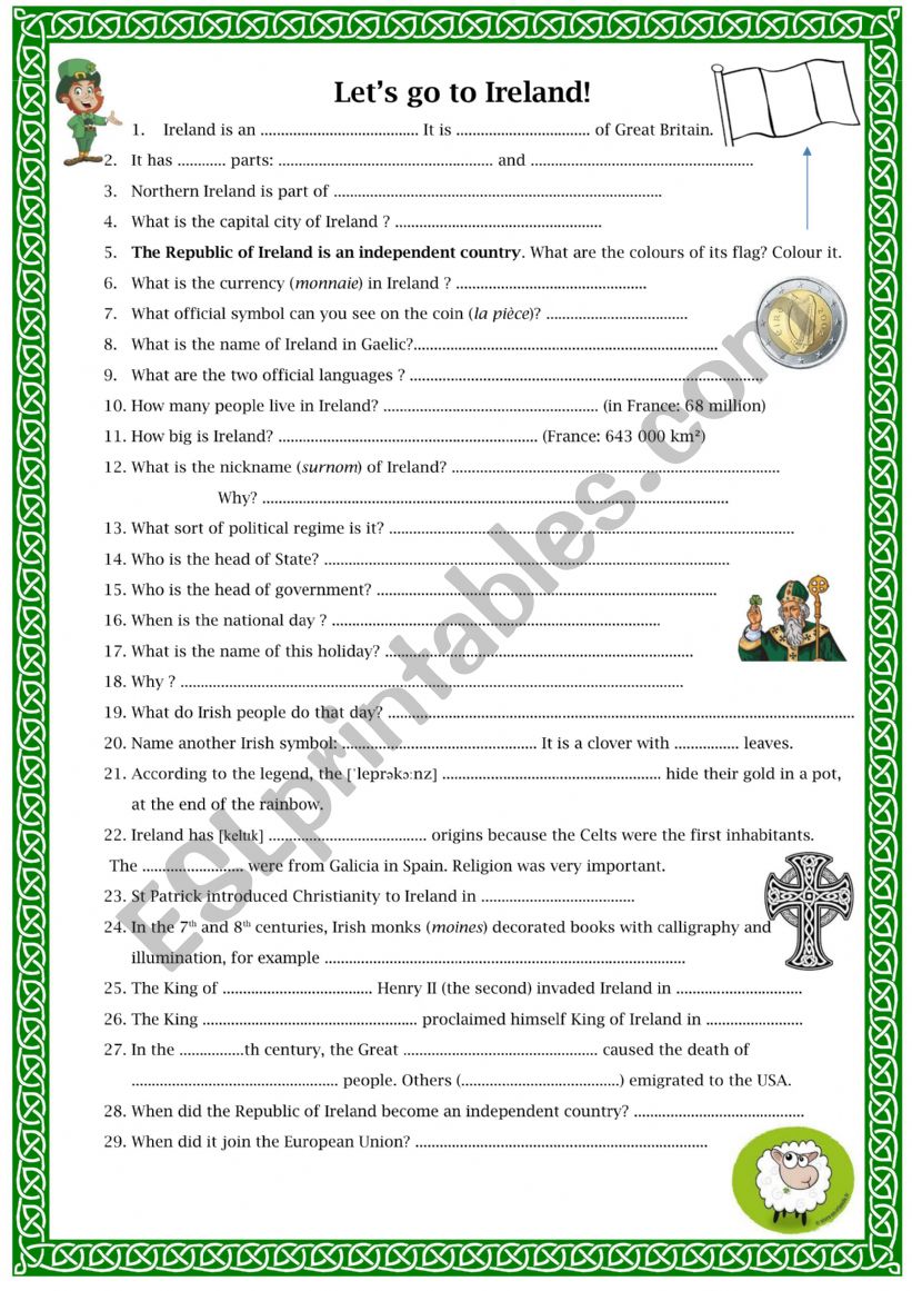 Ireland Quiz worksheet
