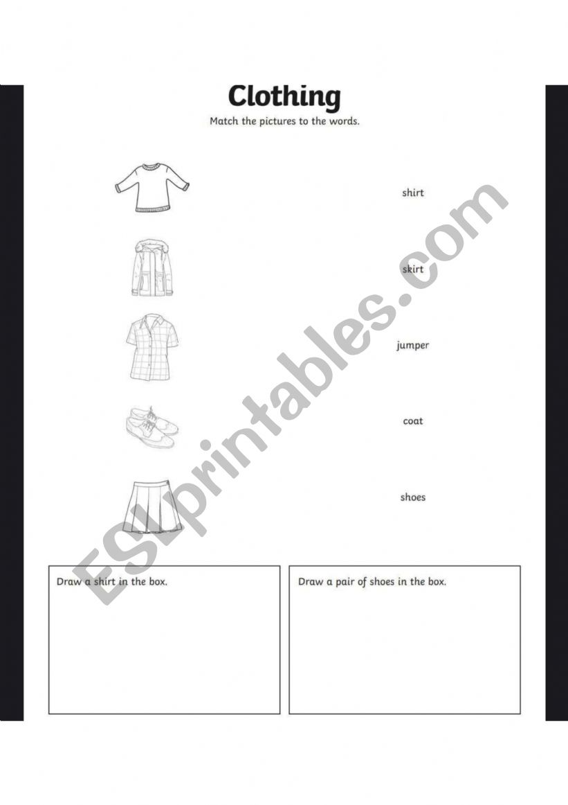 Clothing worksheet