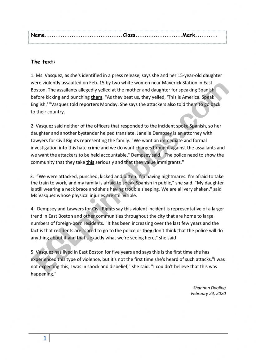 Second Full-Term Test 2023 worksheet