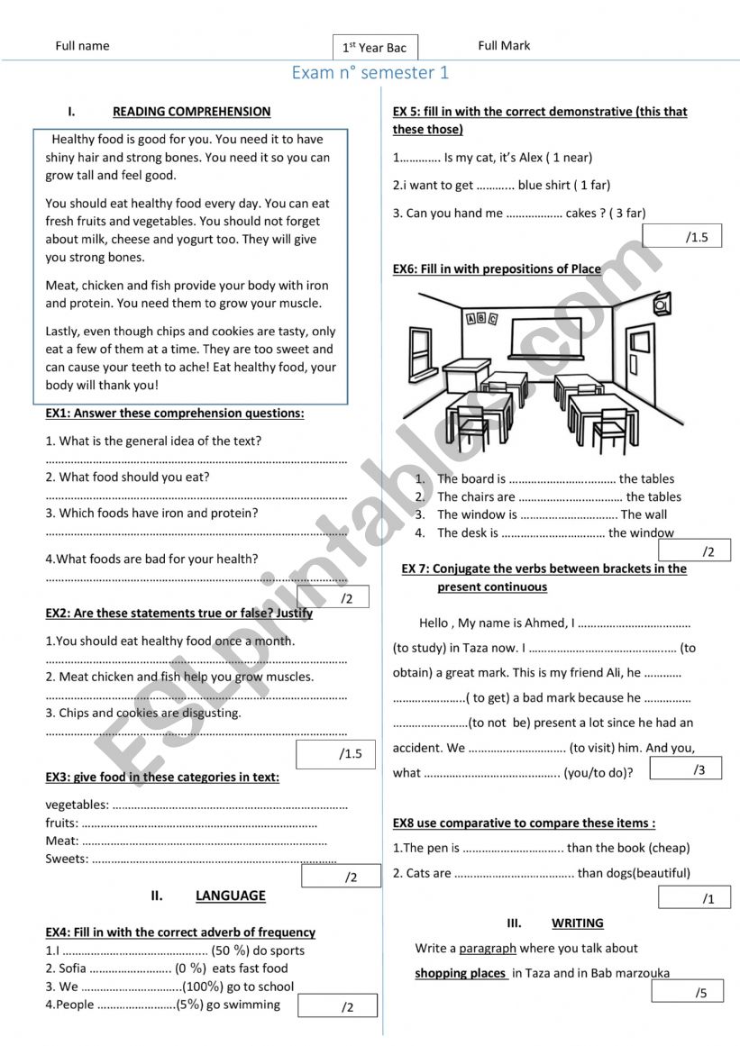 exam for beginners worksheet