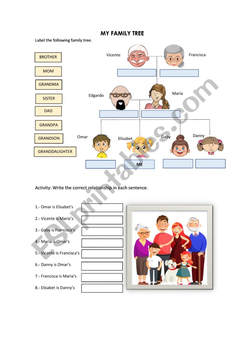 My Family Tree worksheet