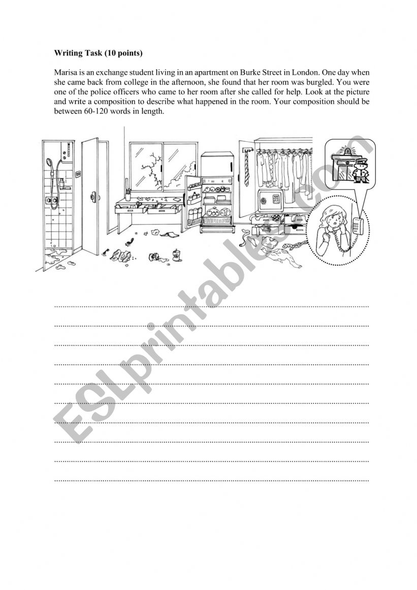 Describe the picture worksheet