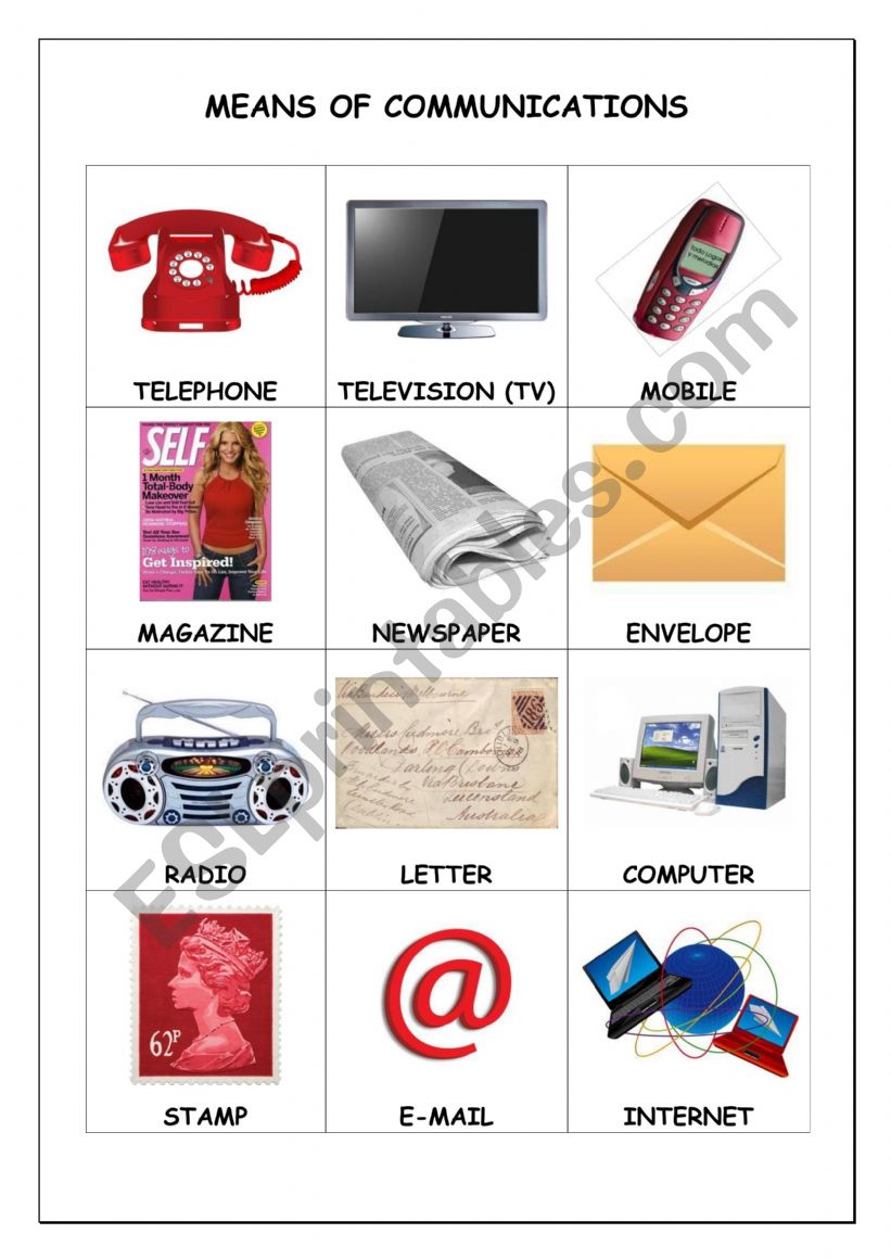 Means of Communication worksheet