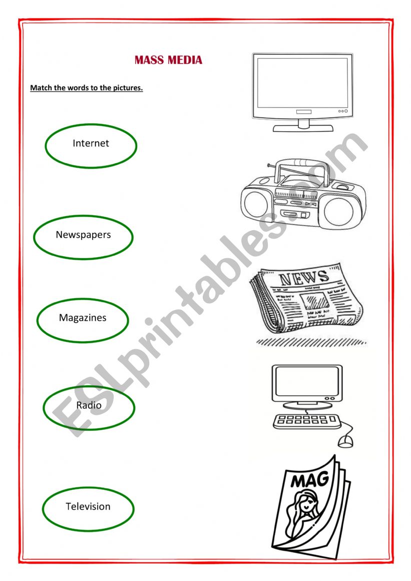 Mass Media worksheet