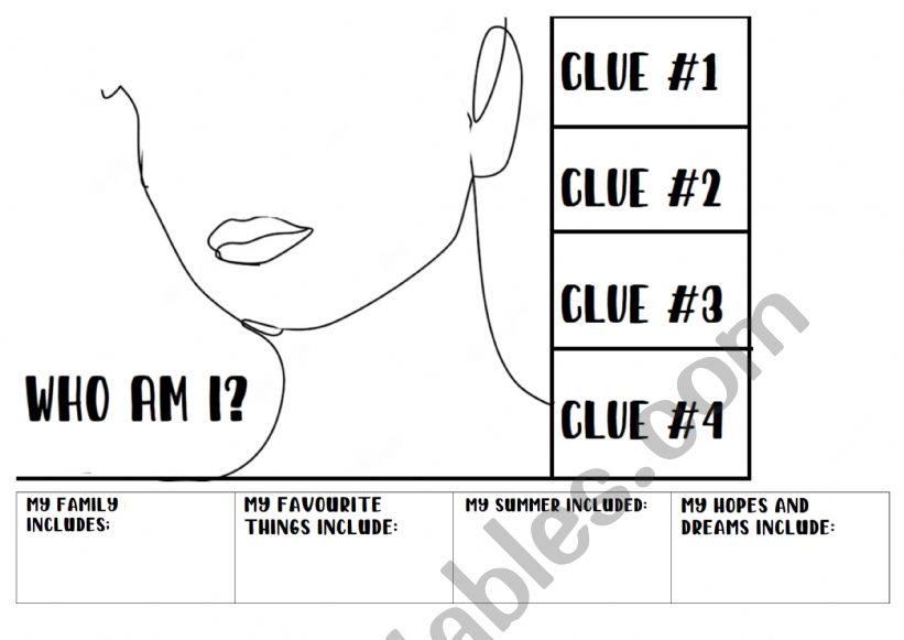 Who am I? worksheet