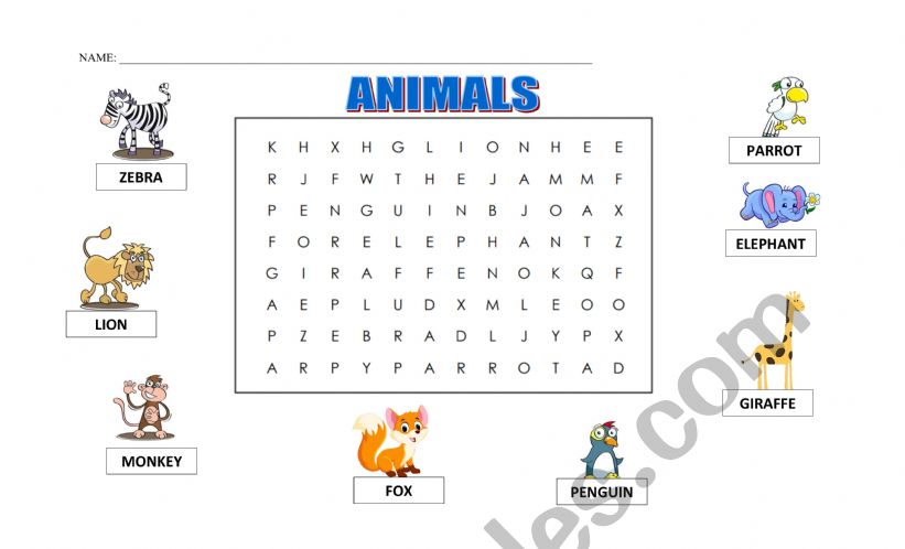 Wild Animals  worksheet