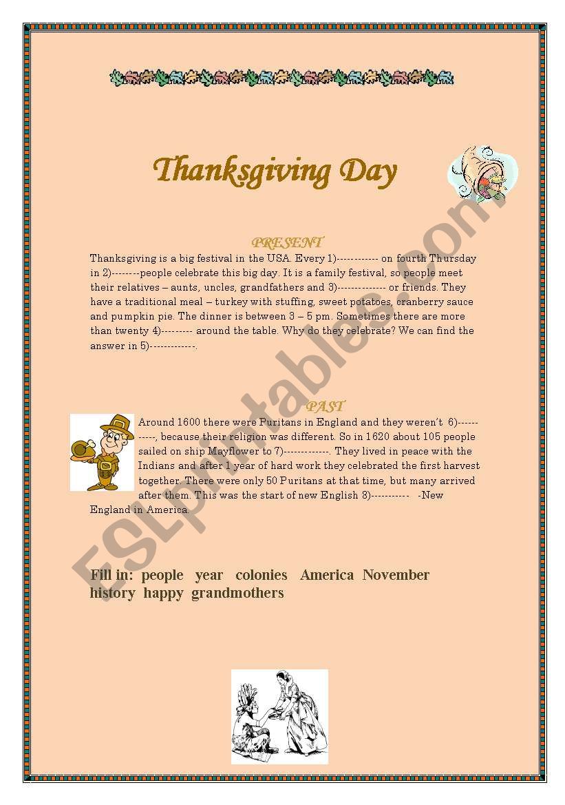 Thanksgiving Day worksheet
