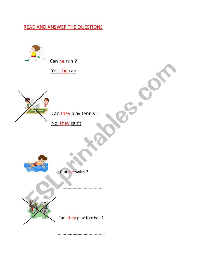 can - can�t worksheet