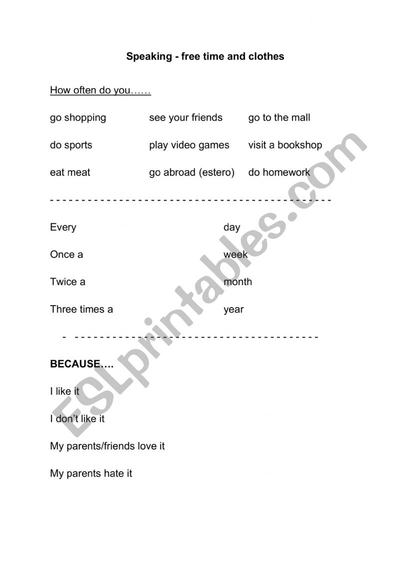 TAlking about clothes worksheet