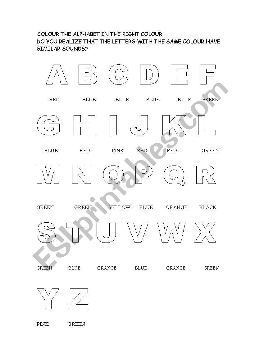 COLOUR THE ALPHABET AND REVIEW SOUNDS