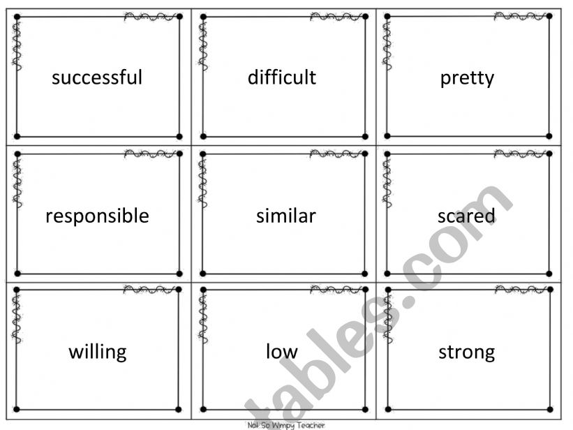 Jeopardy worksheet