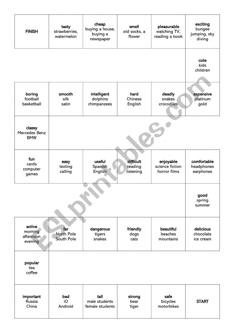 Comparative adgectives worksheet