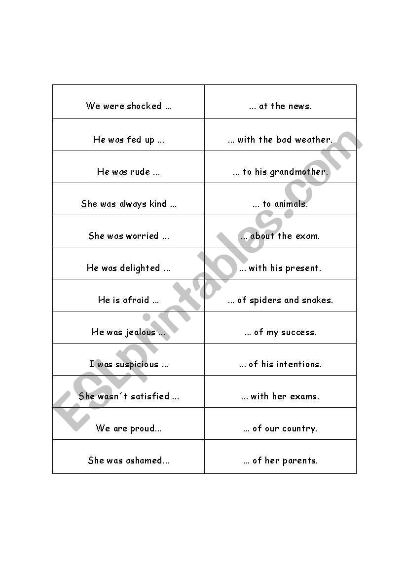 Broken Sentences - Prepositions