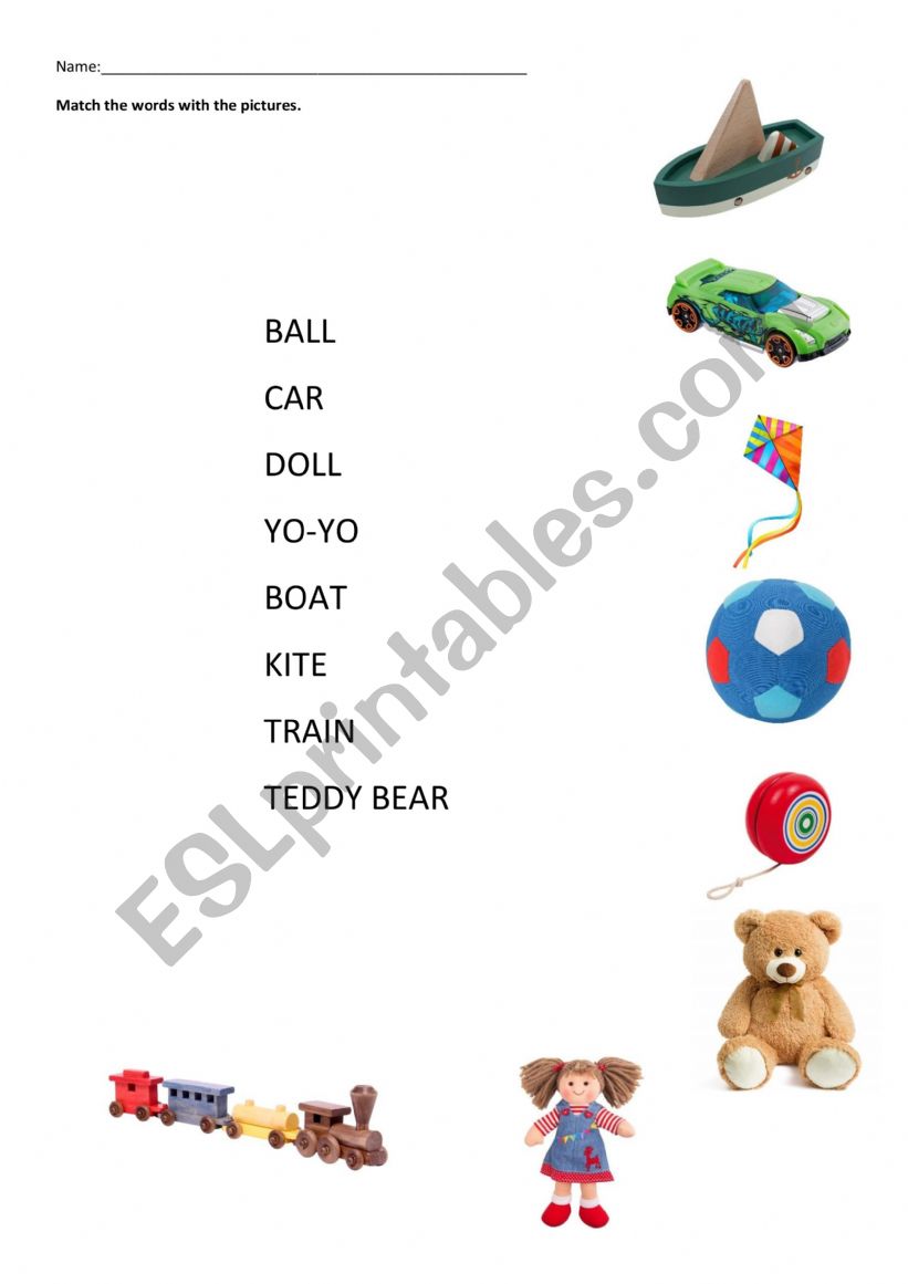 Toys worksheet