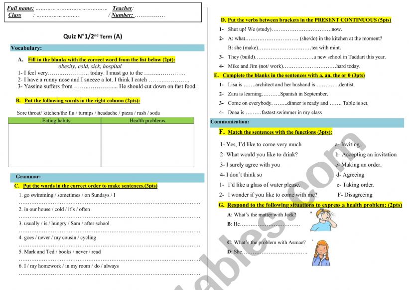 COMMON CORE QUIZ worksheet