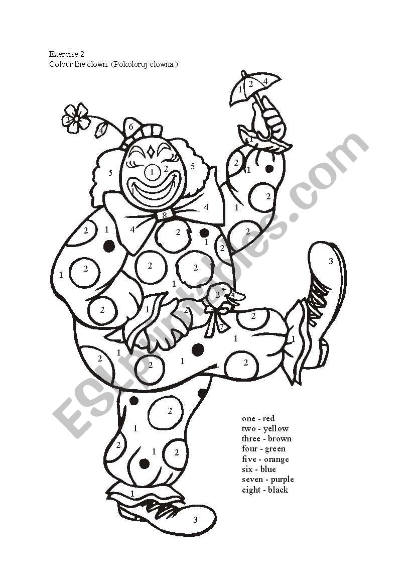 Clown worksheet