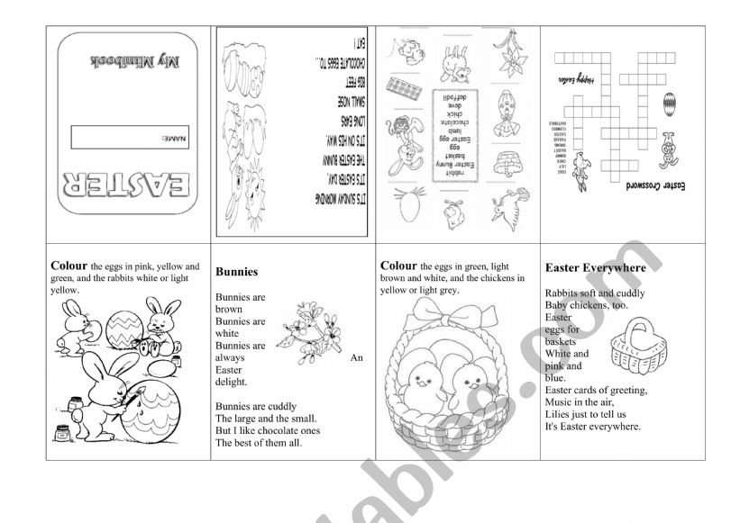 Easter Minibook worksheet