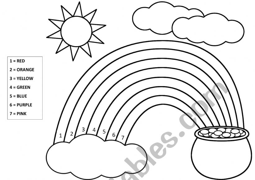 rainbow colouring worksheet