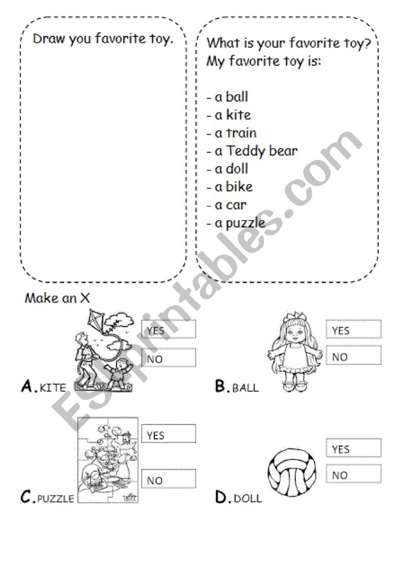Favorite toy  worksheet