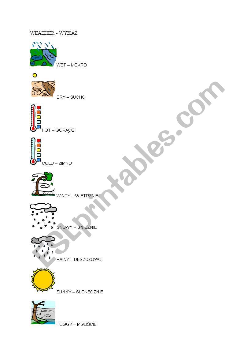 Weather worksheet