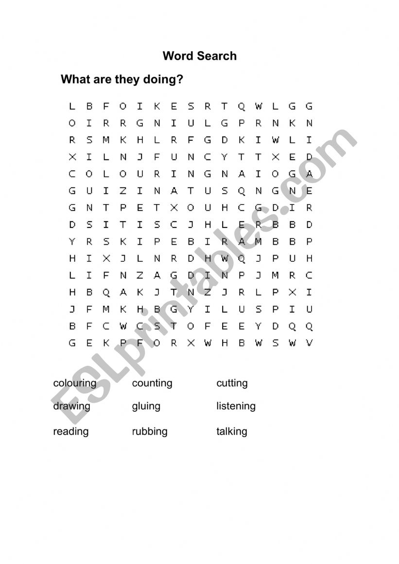 Word search - What are they doing
