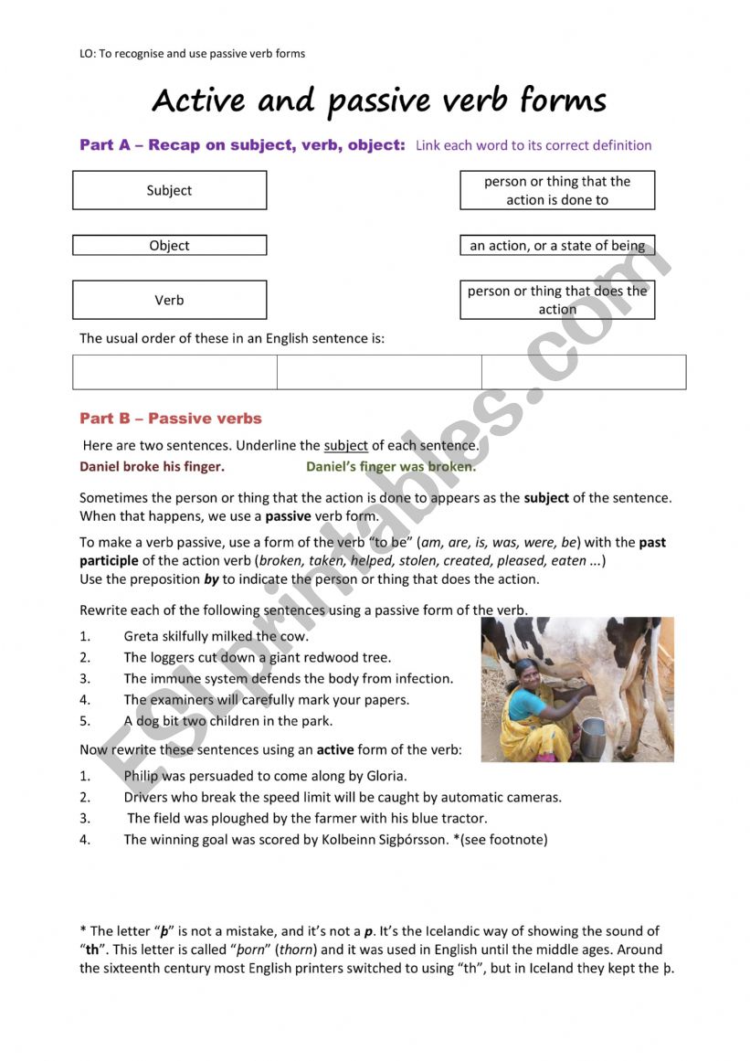 Writing work - passive worksheet