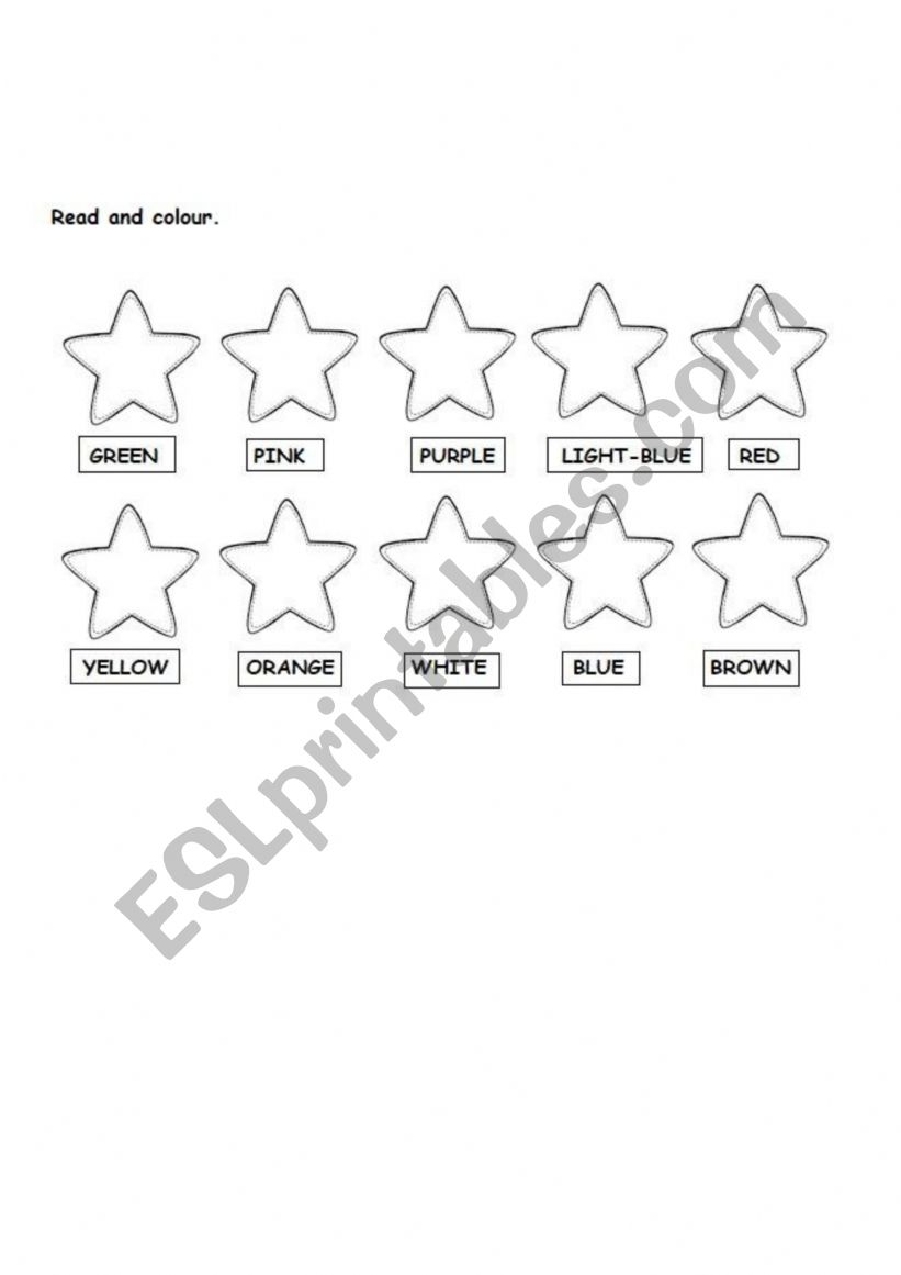 Colours in english worksheet