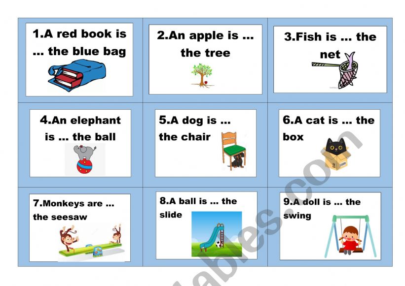 On, in, under worksheet On, in, under worksheet