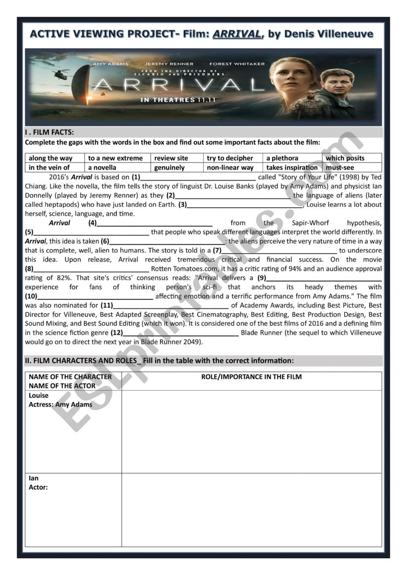 Arrival _ Film Worksheet : Technology_Space_Aliens_Language