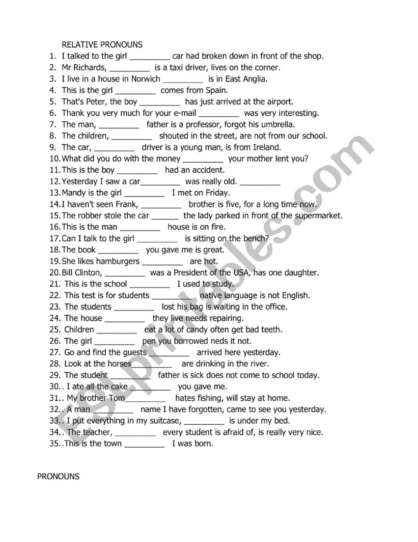 Pronouns Mix worksheet