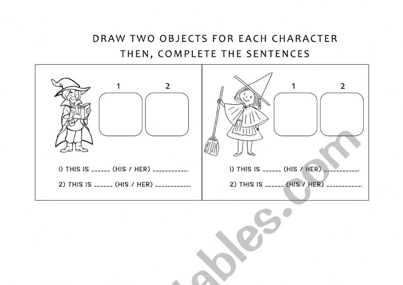 HIS OR HER? 2 ACTIVITIES worksheet