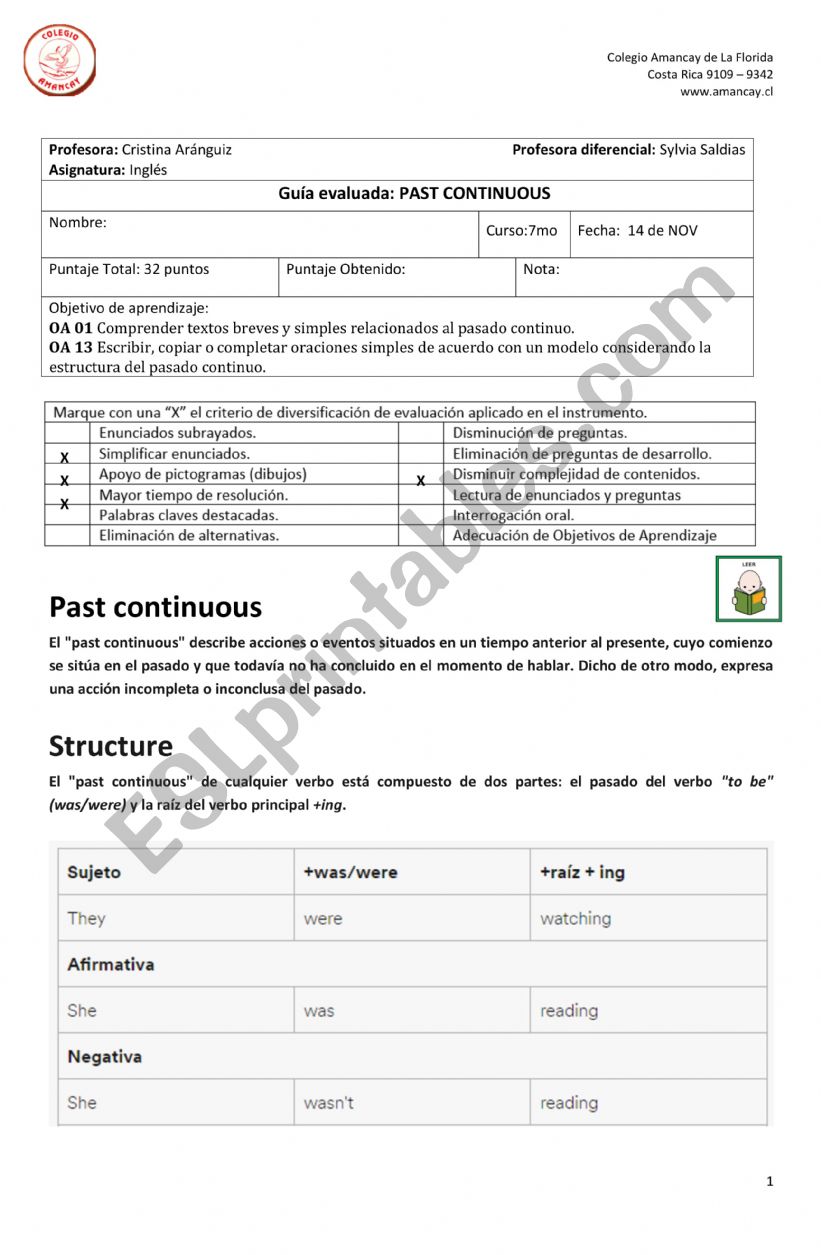 present continuous worksheet