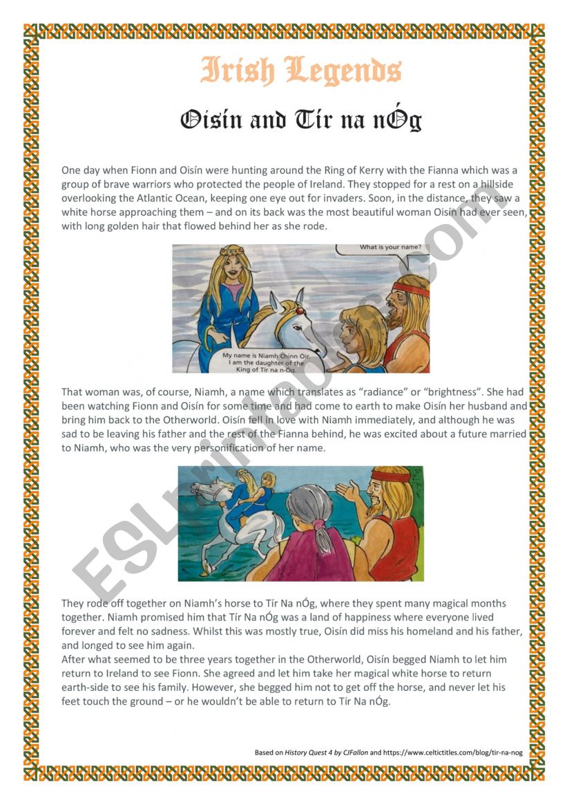 Irish Legends - Oisin and Tir na nog