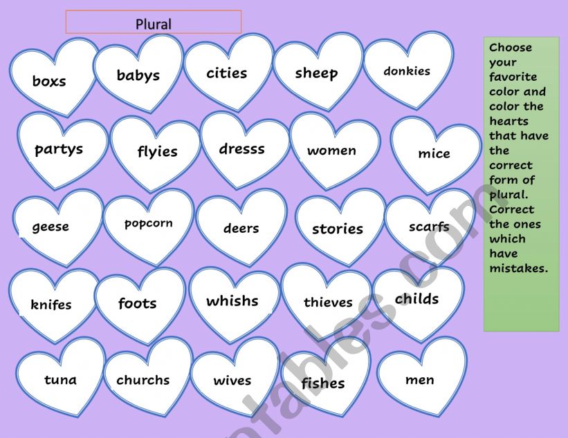 Plural worksheet