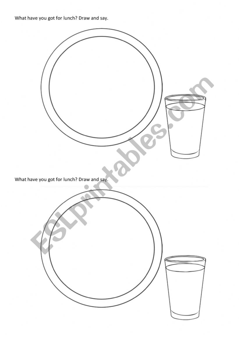 Food. Plate activity. worksheet