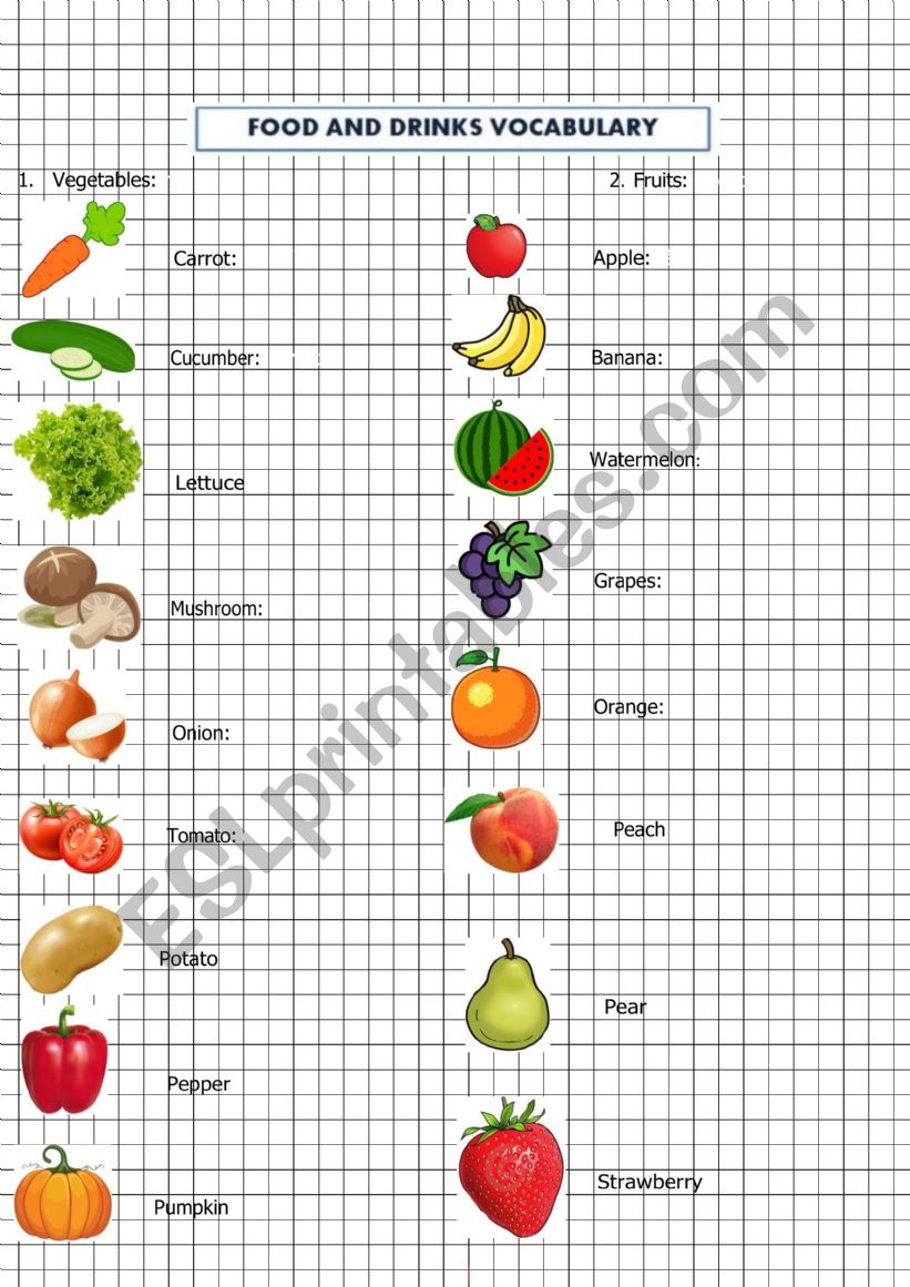 Food worksheet