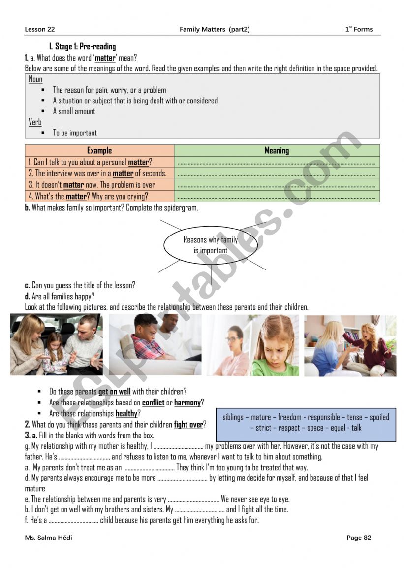1st forms- lesson 22 worksheet