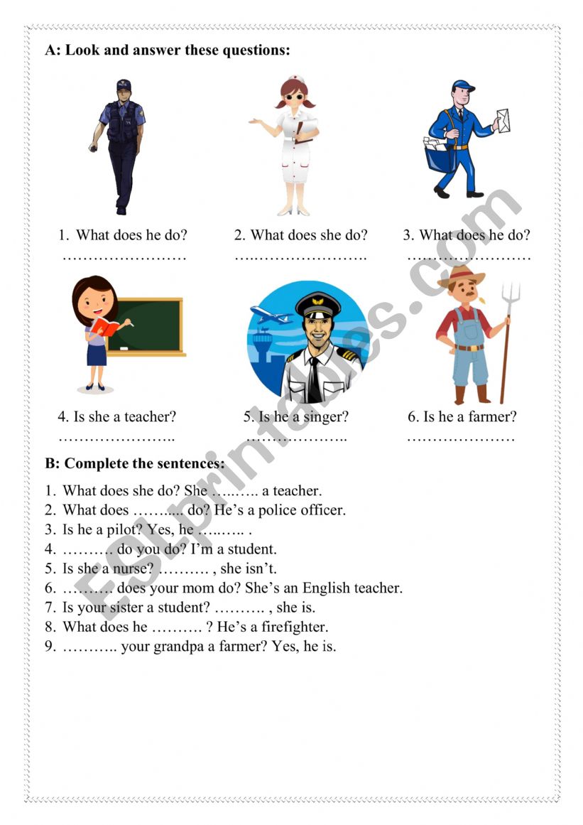 jobs worksheet