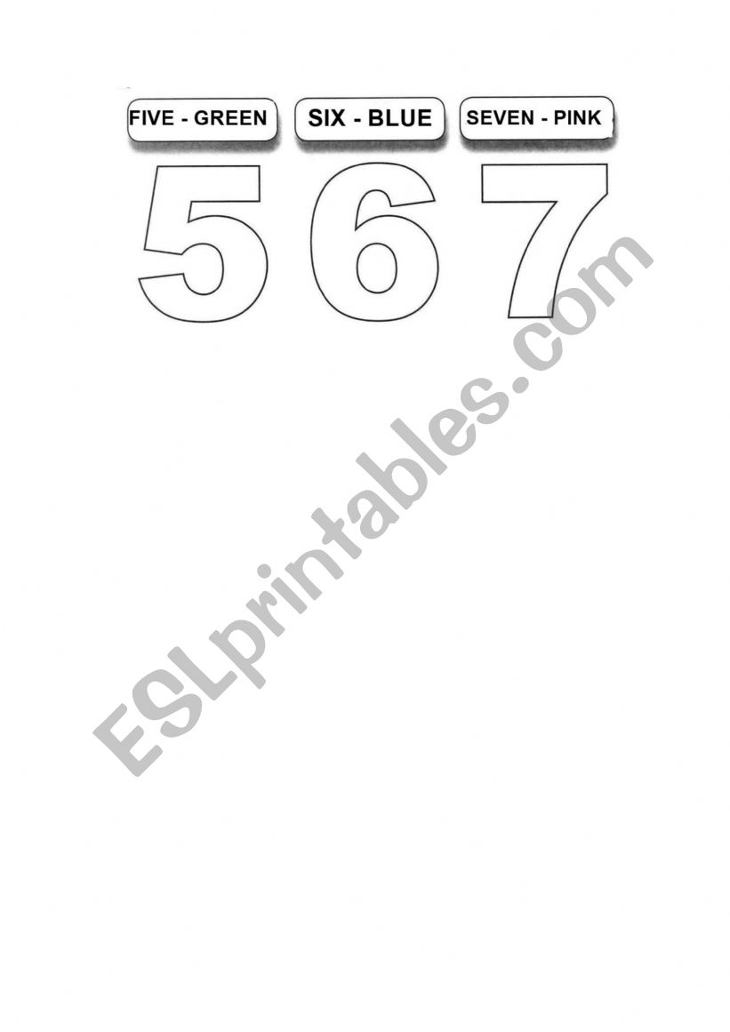 Colors and Numbers worksheet