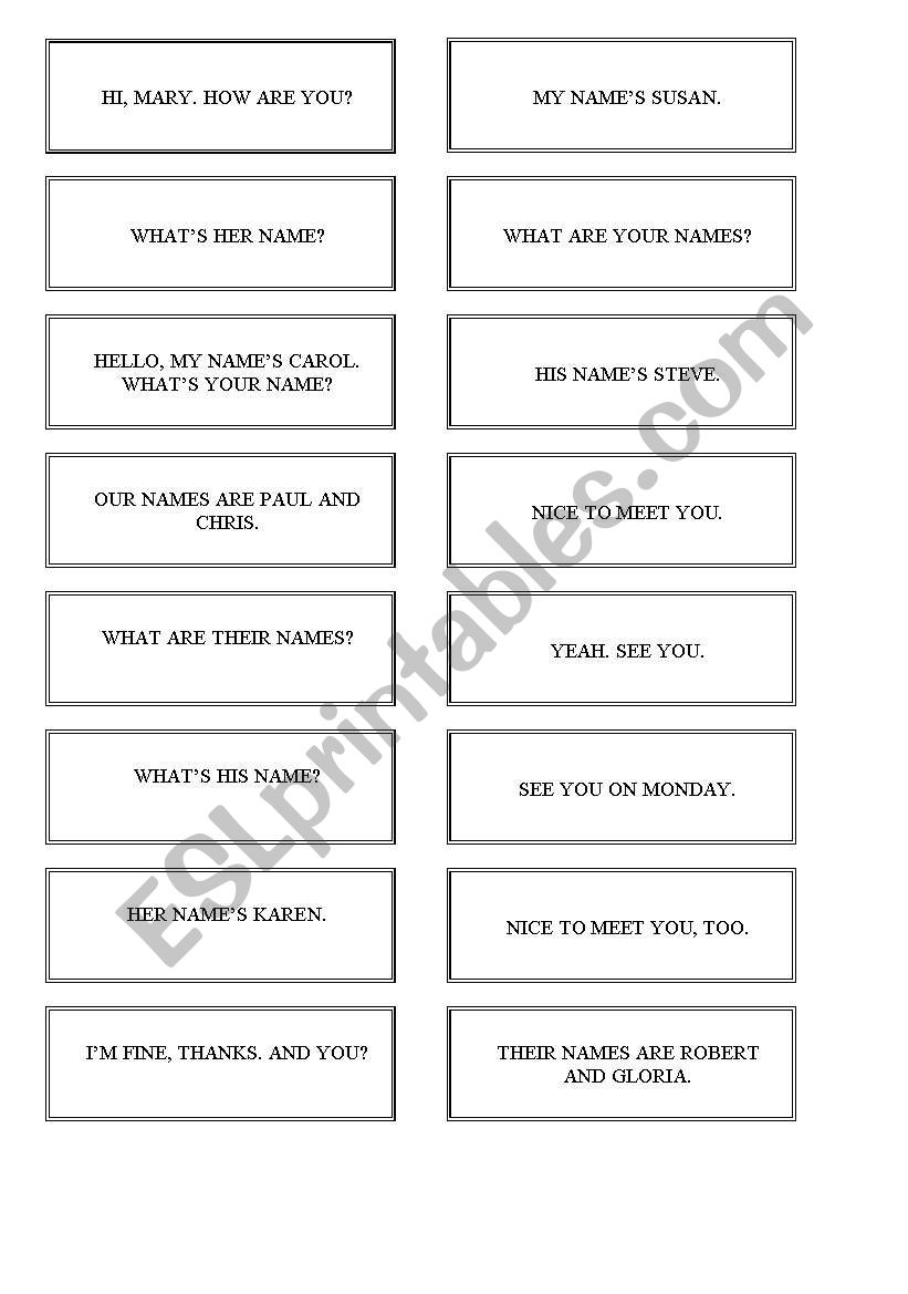 English worksheets match up review
