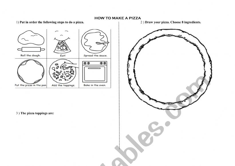 Make a pizza worksheet