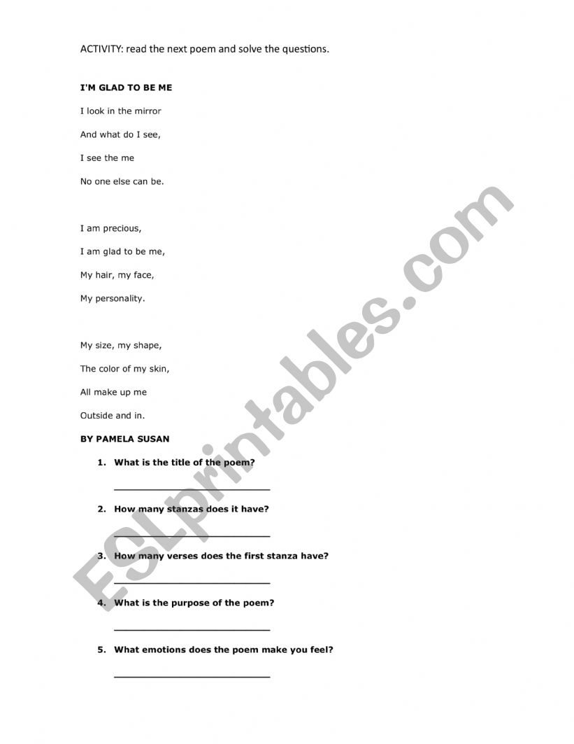 POEM worksheet