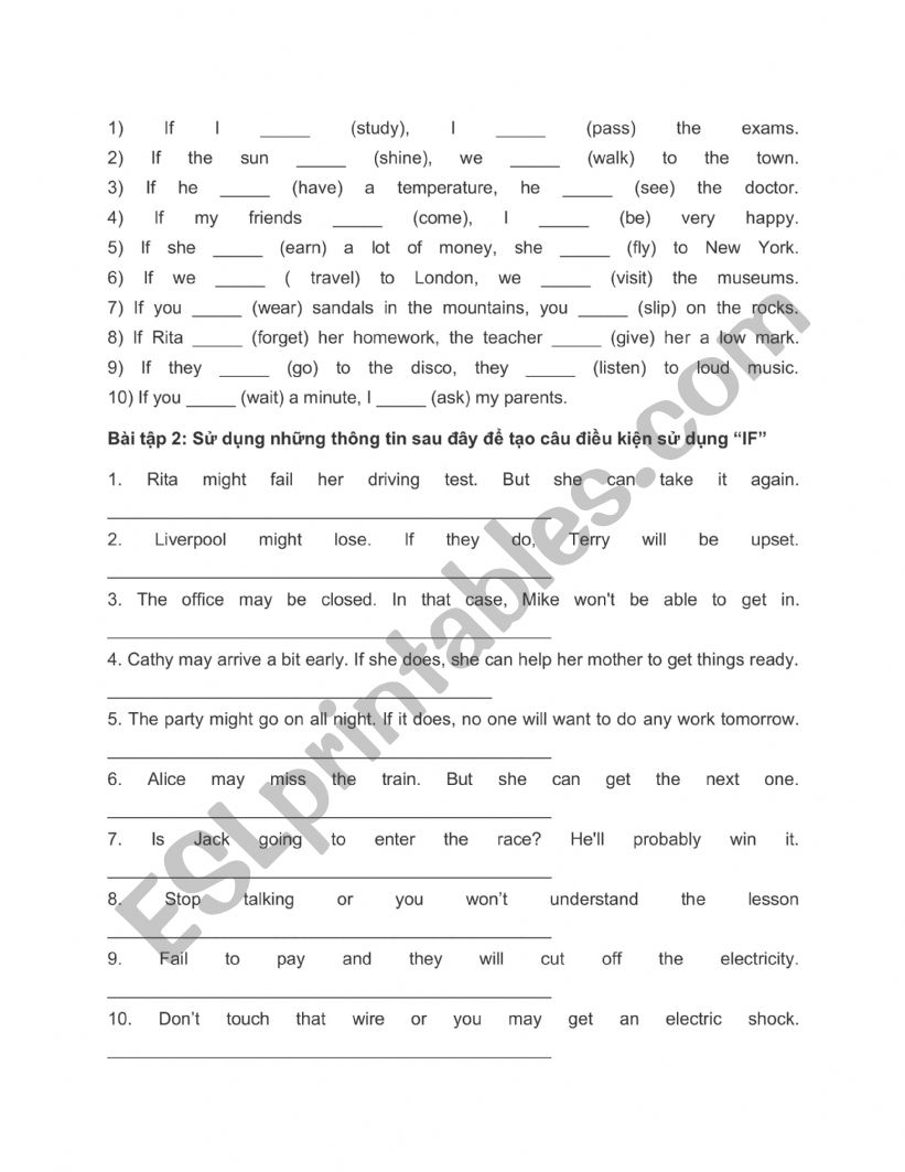 if clause worksheet