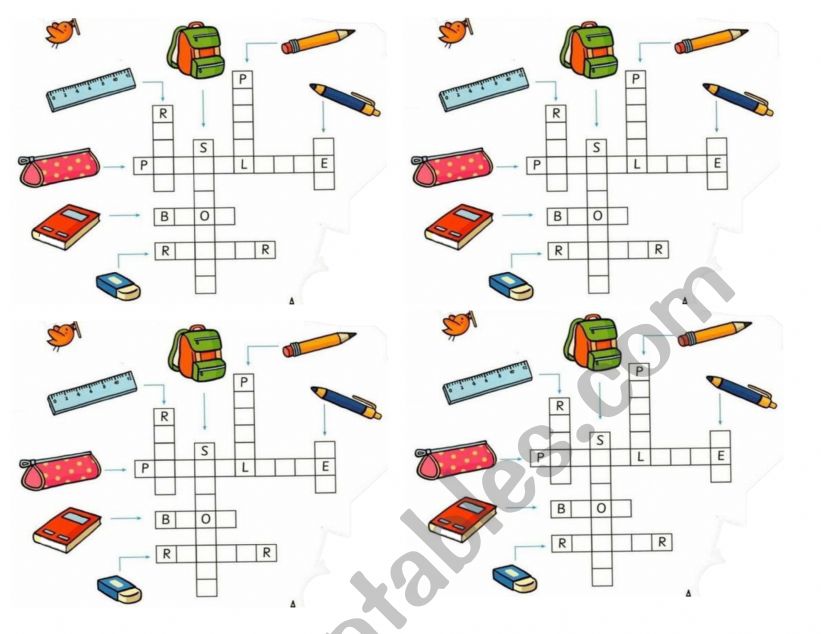 SCHOOL OBJECTS  worksheet