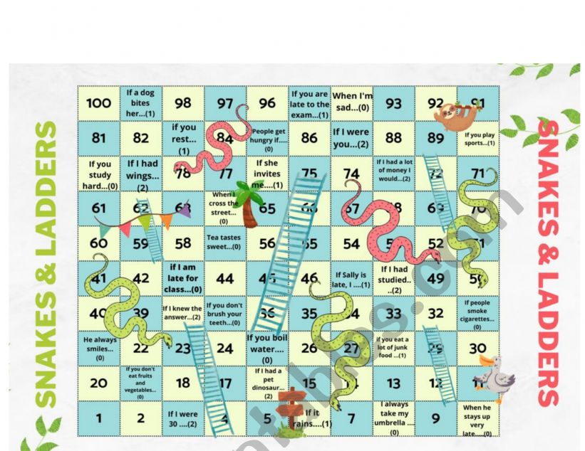SNAKES AND LADDERS 0, 1ST AND 2ND CONDITIONALS